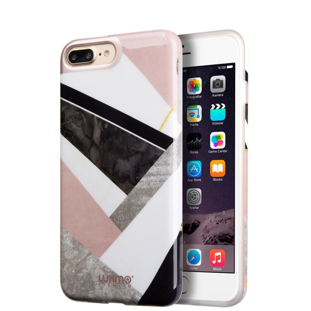 iPhone 8 Plus Marble Geometric Fashion Case